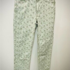 Guess Pale Mint Floral Skinny Jeans
